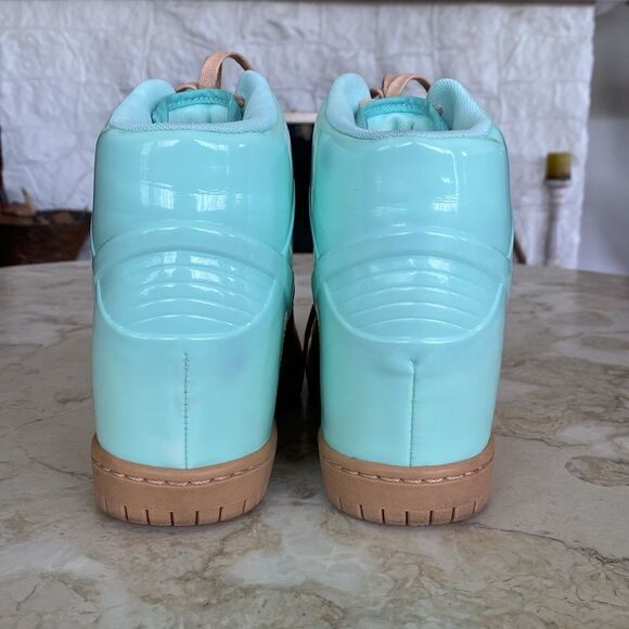 NIKE DUNK Sky HI VT QS Wedge Vachetta Tan Leather & Artic Green Patent Leather - Picture 6 of 14